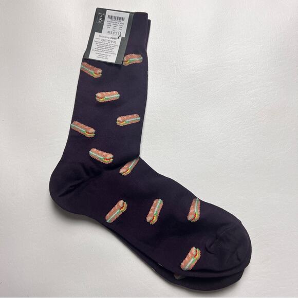 J.Crew Sandwich Print Graphic Design Trouser Socks Onesize NWT - Picture 3 of 9